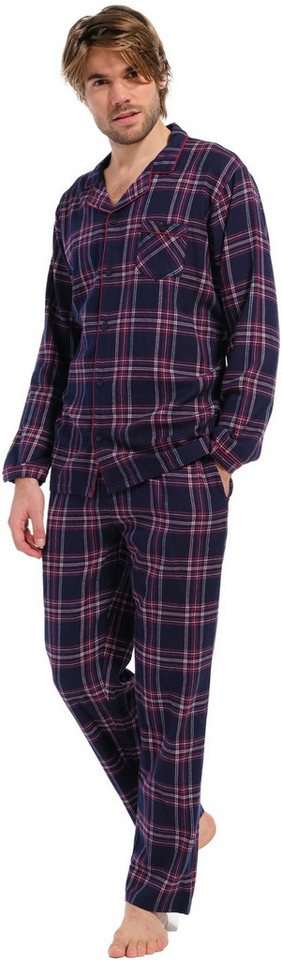 Pastunette Schlafanzug Karierter Herren Pyjama (2 tlg) Baumwolle von Pastunette