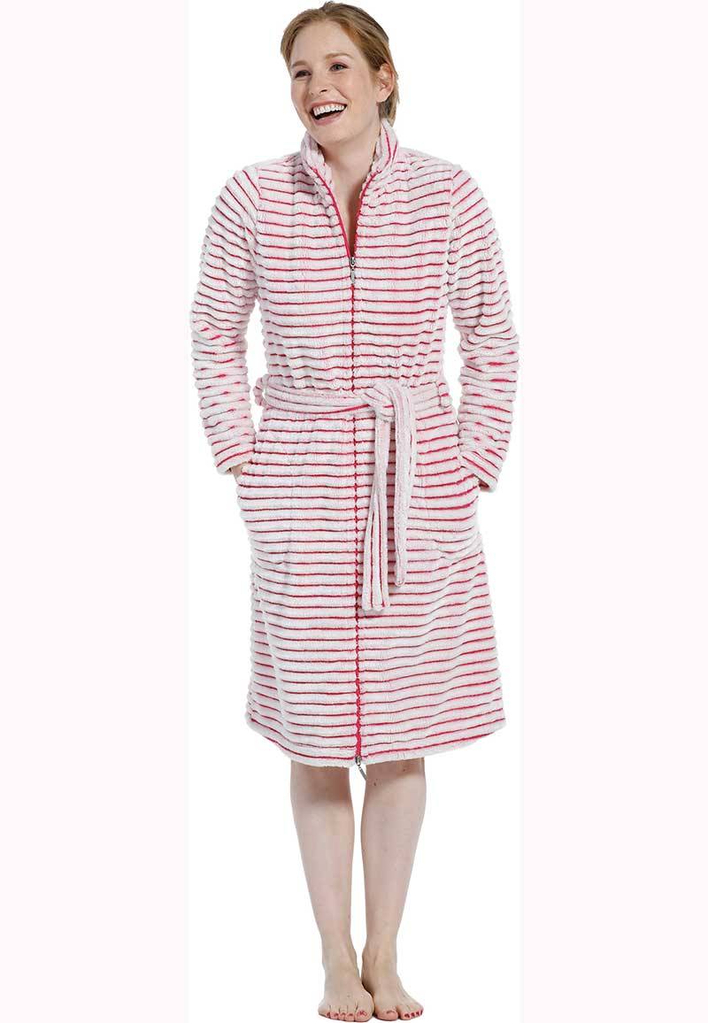 Rits badjas met roze strepen-xl von Pastunette