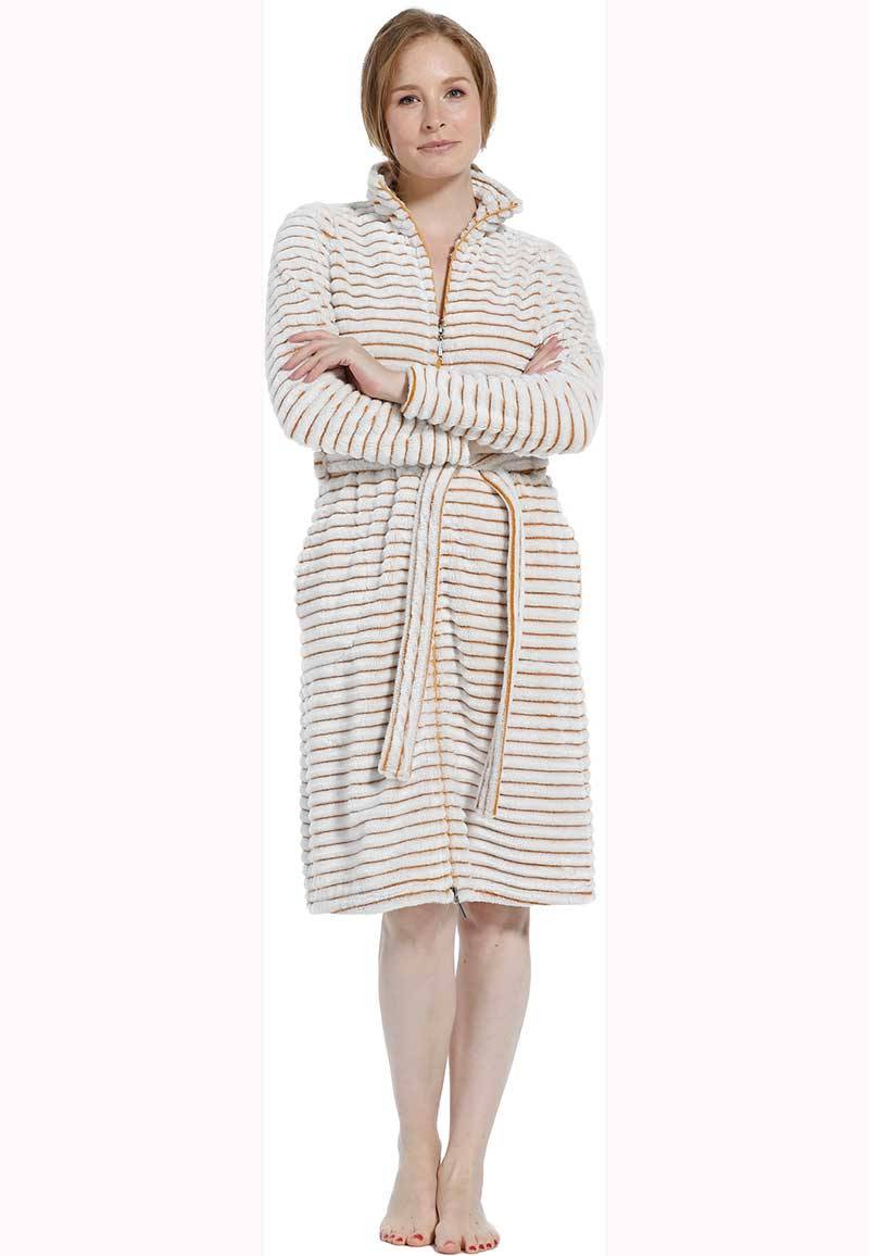 Rits badjas okergeel streepmotief-s von Pastunette