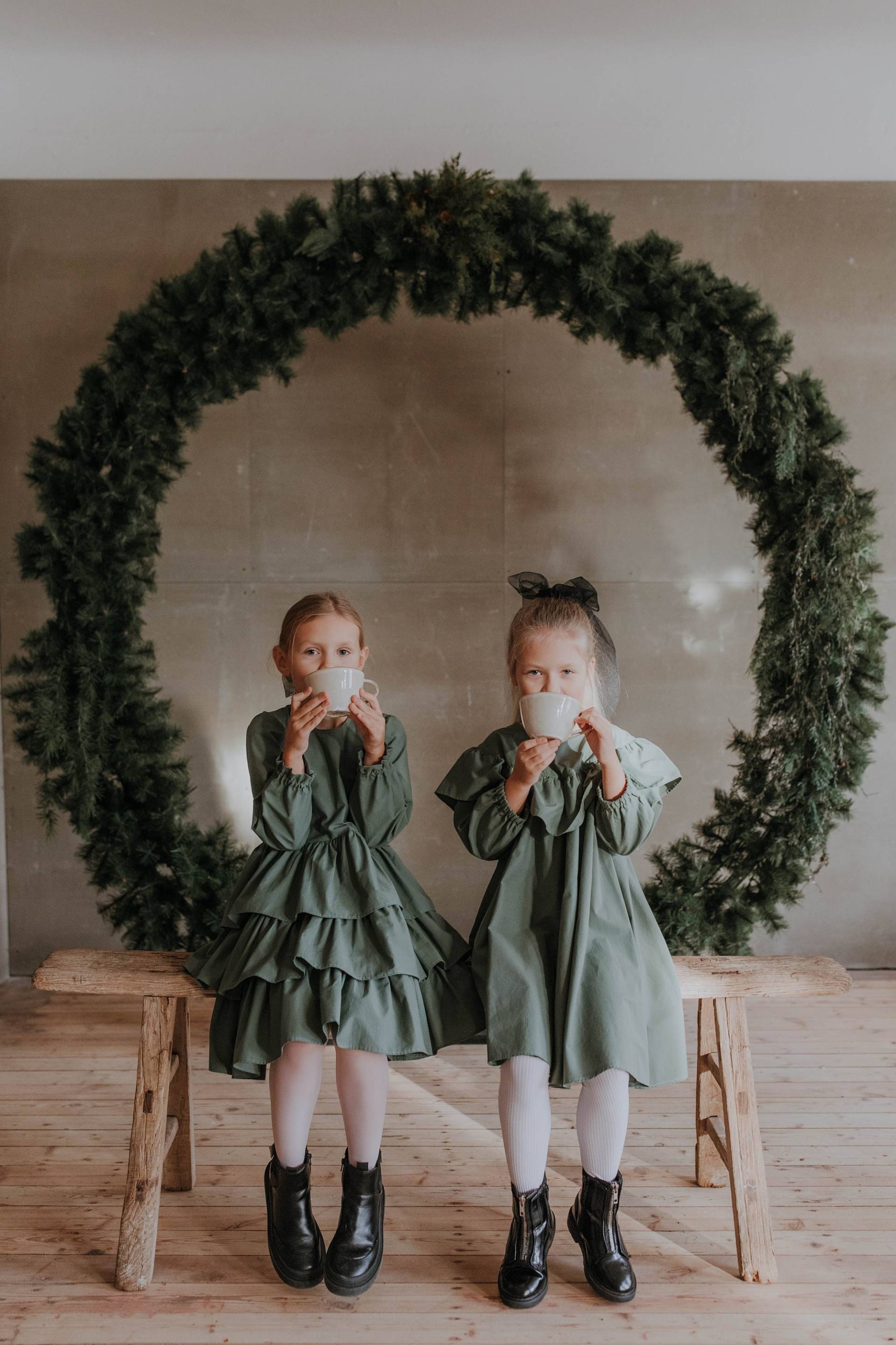 Urlaub Kleid Mädchen, Grünes Kleinkind Mädchen Größe 8, Weihnachten Kleidung, Outfit Für von PataTaTaDress