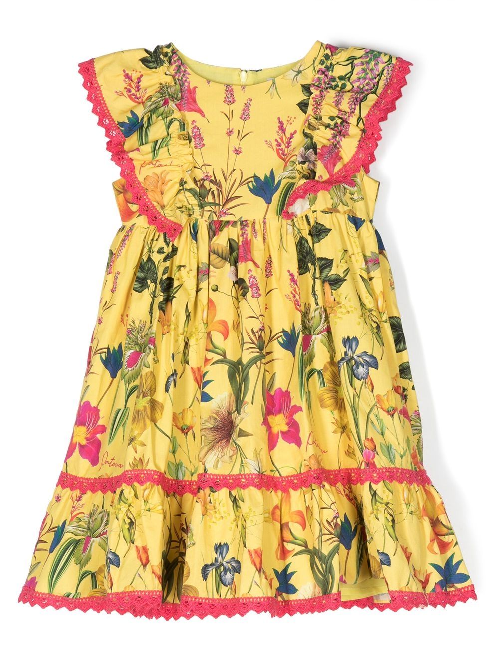 Patachou Ausgestelltes Kleid mit Blumen-Print - Gelb von Patachou