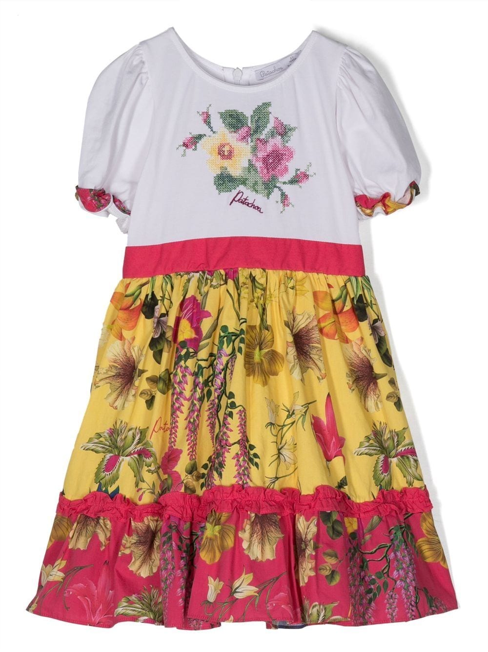 Patachou Gestuftes Kleid mit Blumen-Print - Gelb von Patachou