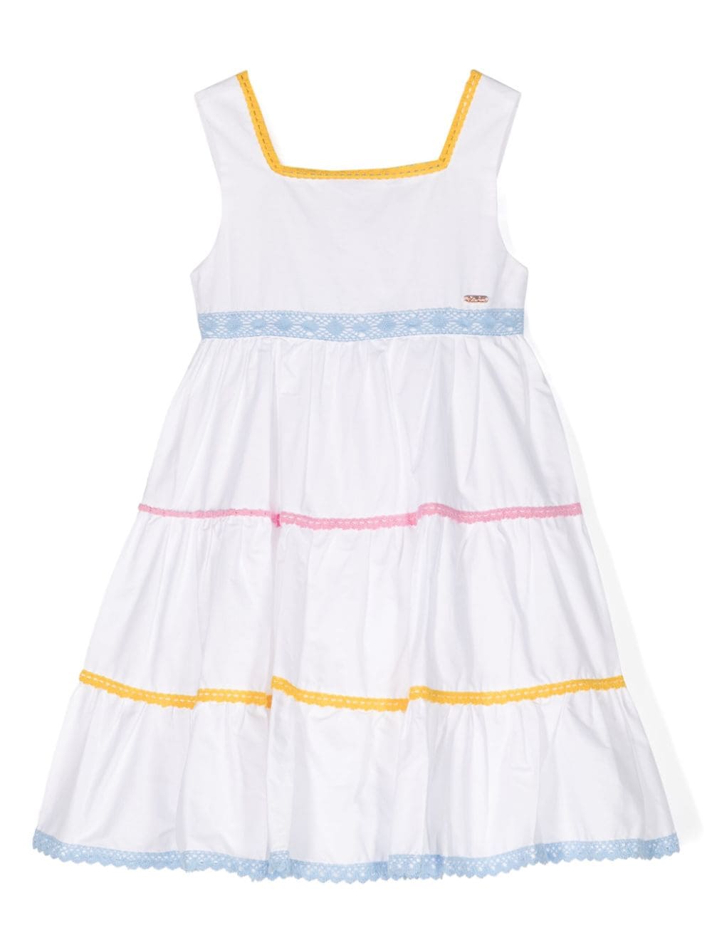 Patachou Popeline-Kleid mit gestrickten Streifen - Weiß von Patachou