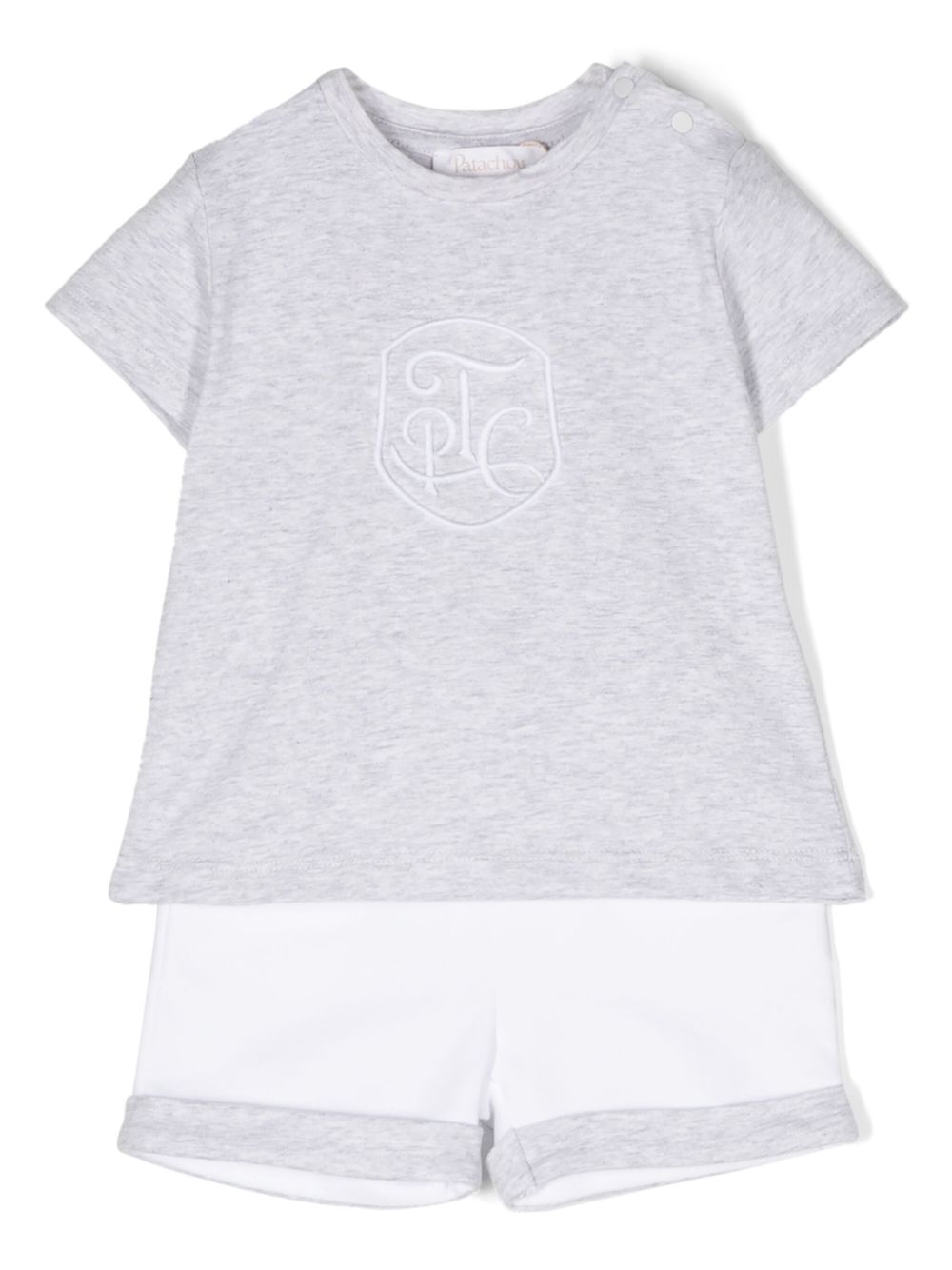 Patachou Shorts-Set mit Logo-Stickerei - Grau von Patachou