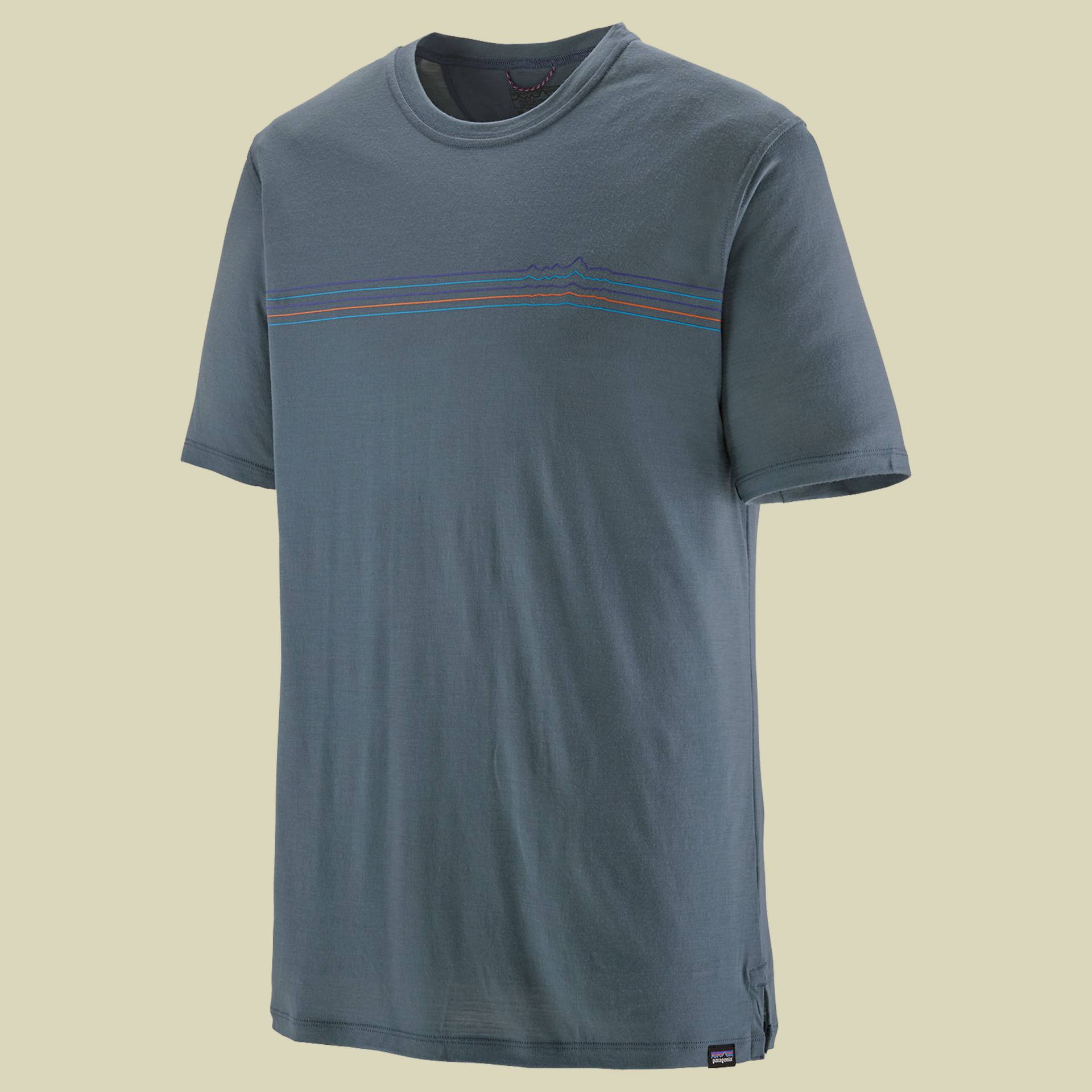 Cap Cool Merino Blend Graphic Shirt Men M blau - fitz roy fader:utility blue von Patagonia