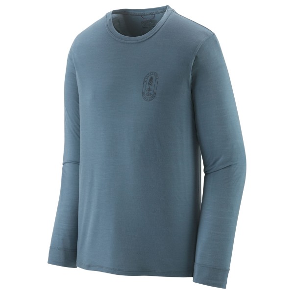 Patagonia - L/S Cap Cool Merino Graphic Shirt - Merinoshirt Gr L blau/grau von Patagonia