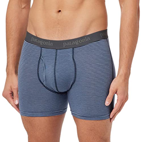 Patagonia Men's M's Essential Boxer 3 in. Brief, Fathom Stripe: New Navy, L von Patagonia