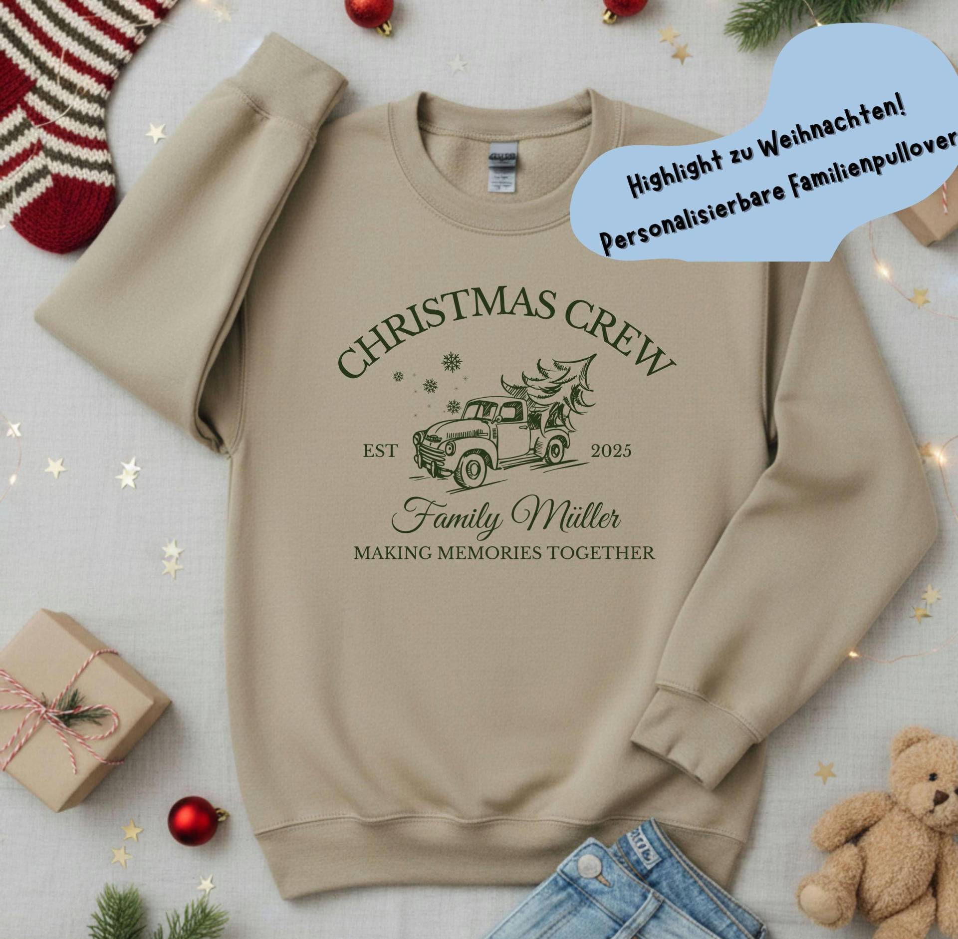 Personalisierter Mama Papa Pullover Als Weihnachtsgeschenk 2025 | Hoodie Für Die Ganze Familie Weihnachtspullover Matching Familienpulli von PatasticDesigns