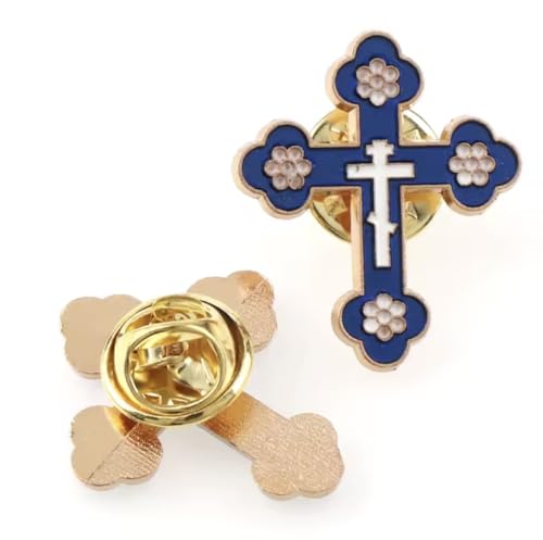 Patch Nation Anstecknadel mit christlichem Kreuz im Gothic-Stil, Metall, Anstecknadel, 25mm x 20mm, Aluminium von Patch Nation