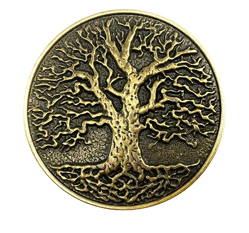 Patch Nation Baum des Lebens Tree of Life Odins Arsk & Embla Wikinger Nordisch Viking Cosplay Gürtelschnalle Belt Buckle (Gold) von Patch Nation