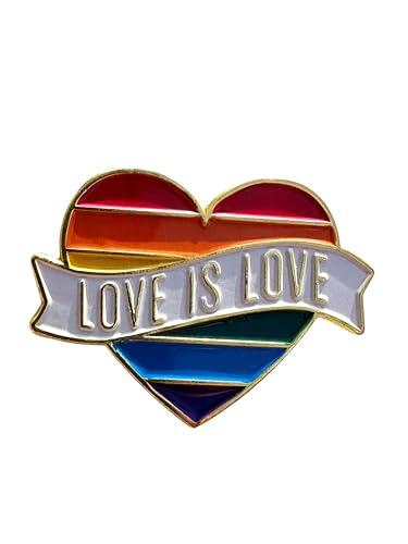 Patch Nation Love is Love Herz LGBTQ+ Gay Pride Flagge Metall-Brosche von Patch Nation