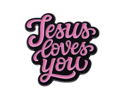 Patch Nation Metall-Brosche "Jesus Loves You", 30mm x 30mm, Aluminium von Patch Nation