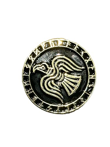 Patch Nation Odins Rabe nordische Rune Wikinger Metall Anstecknadel Brosche (Gold) von Patch Nation