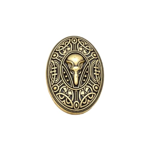 Patch Nation Rabe Wikinger Viking Nordische Rune Metal Pin Fan Badge Brosche (Gold) von Patch Nation
