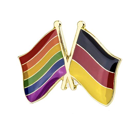 Patch Nation Rainbow LGBTQ+ Gay Pride Flagge & Deutschland Freundschaft Flagge Metall Pin Badge Brosche von Patch Nation