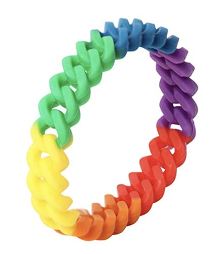 Patch Nation Regenbogen Gay Pride Lesbian LGBT Verdrehte Flagge Silikon Armbänder Patch Nation Regenbogen Gay Pride Lesbian LGBT Verdrehte Flagge Silikon Armbänder von Patch Nation