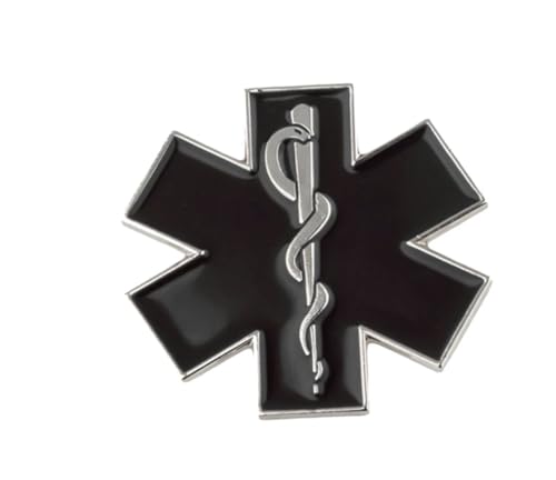 Patch Nation Sanitäter Stern des Lebens Schwarz Cosplay Metall Brosche Pin Badge, Aluminium von Patch Nation