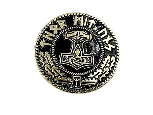 Patch Nation Thors Hammer Mjölnir Viking Wikingers Metal Pin Badge Brosche (Gold) von Patch Nation
