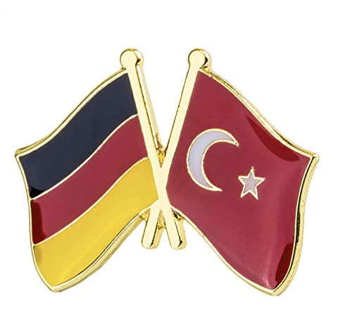 Patch Nation Türkei Deutschland Freundschaft Flagge Metall Anstecker Brosche, Emaille, Metall von Lupsty