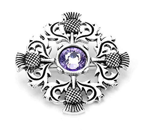 Schottland Distel Mit Blauem Kristall Silber Metall Button Badge Pin Pins Anstecker von Patch Nation