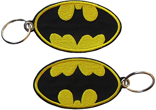 Patch BAT Logo Man gestickter Schlüsselanhänger Keychain Aufnäher Abzeichen von Patch