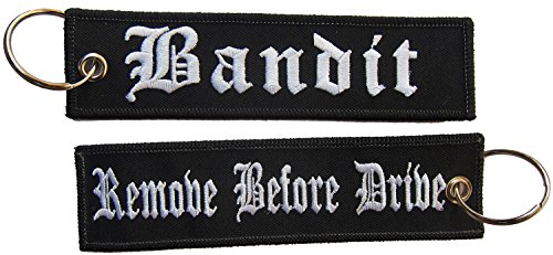 Patch Bandit Remove Before Drive Biker Aufnäher gestickter Schlüsselanhänger Key Chain von Patch