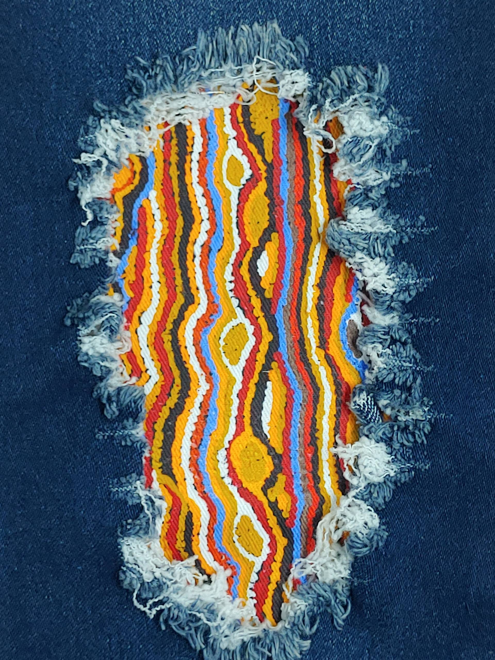 Aboriginal Mina Dreaming Patch, Aufnäher Zum Aufbügeln Für Jeans, Einfach Anzubringender Aufnäher, Jeansreparatur, Stoffflicken, Handgefertigt von PatchBuzz