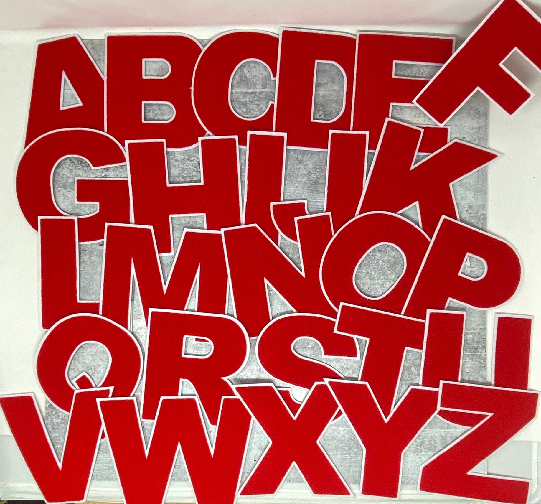 Großer 6-Zoll-Uni-Buchstabe, Rot/Weiss, Chenille & Mit Filzbuchstaben, 1-Teilig, Wählen Sie Ihren Buchstaben, Aufnäher Von A Bis Z, Zum von PatchPartyClub