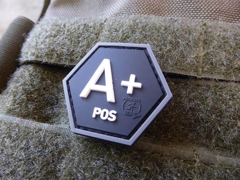 Blutgruppen Patch A Pos, Hexagon Patch, Swat/3D Rubber Hexpatch von PatchSnatchedShop