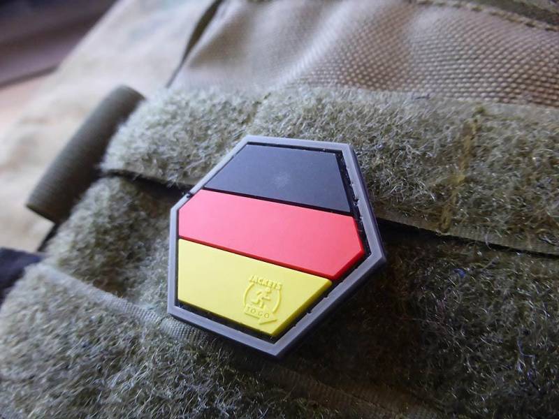 Deutschland Flagge Hexagon Patch, Fullcolor/3D Rubber Hexpatch von PatchSnatchedShop