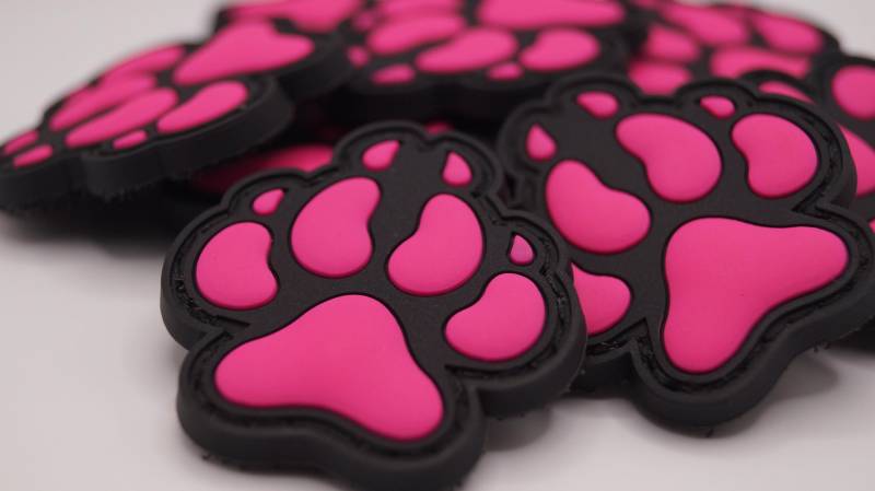 Dogpaw 3D Rubberpatch Rosa von PatchSnatchedShop