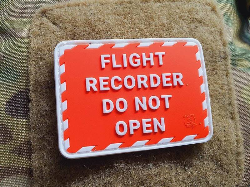 Flight Recorder Patch, Red White, 3D Rubber Patch von PatchSnatchedShop