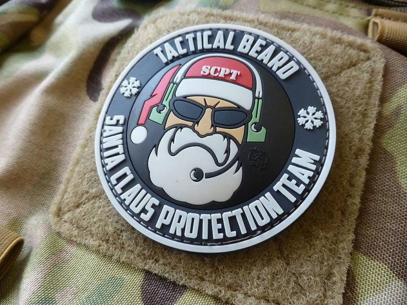 Tactical Beard Santa Claus Protection Team Patch, Special Edition/3D Rubber Patch von PatchSnatchedShop