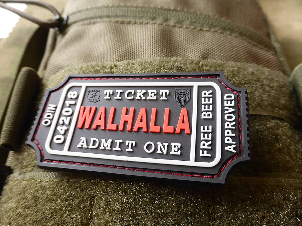 Walhalla Ticket - Odin Approved Patch, Blackmedic/3D Rubber Patch von PatchSnatchedShop