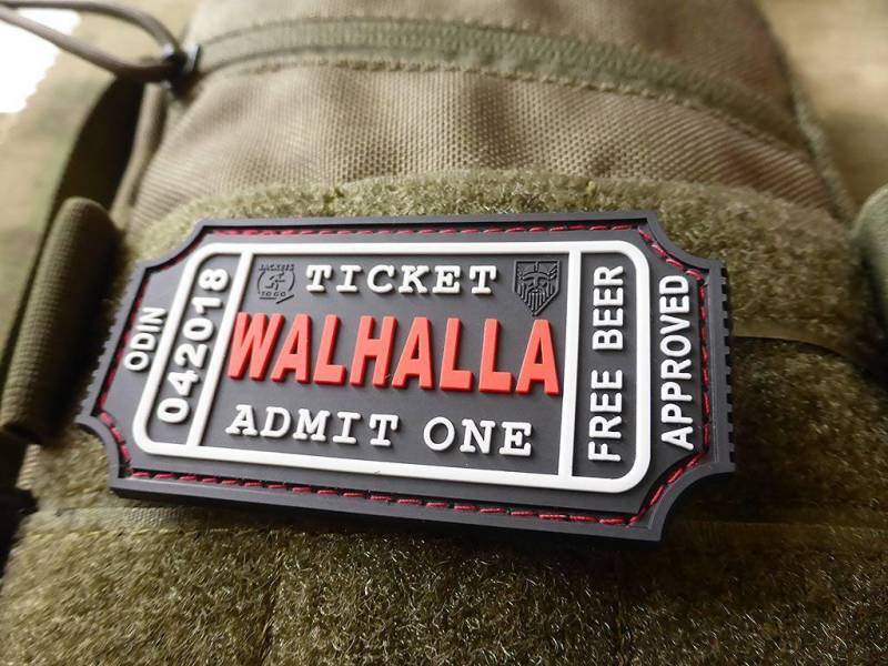 Walhalla Ticket - Odin Approved Patch, Blackmedic/3D Rubber Patch von PatchSnatchedShop