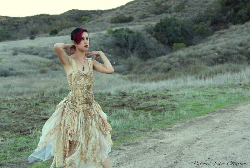 Wasteland Kostüm - Korsett Kleid Gothic Apocalyptic Outfit Handgefärbt Skurril Auf Bestellung von PatchedJester