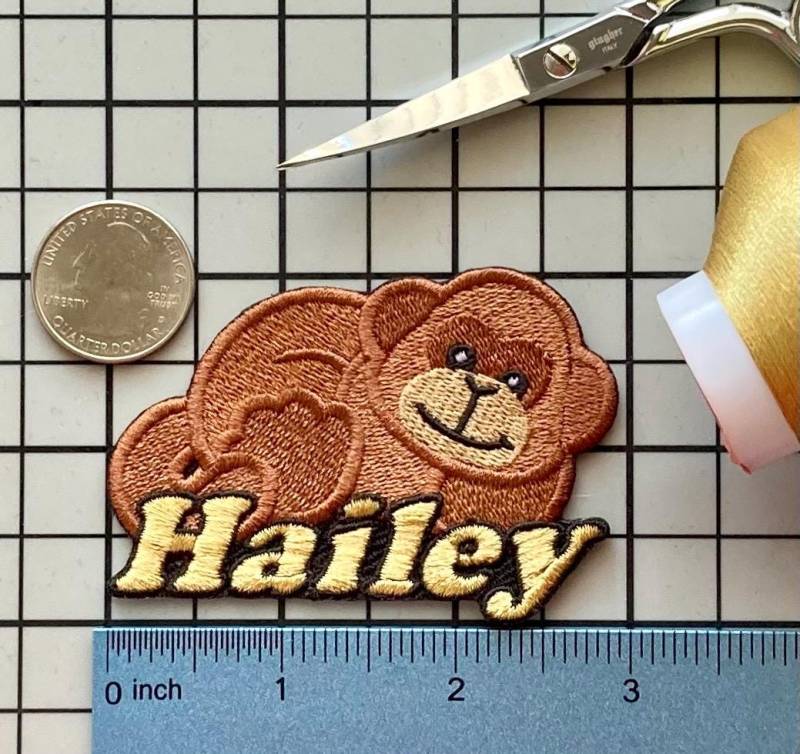 Personalisierter Affe Aufnäher Individuell Gestickte Applikation Zum Aufbügeln von PatchesByLauren