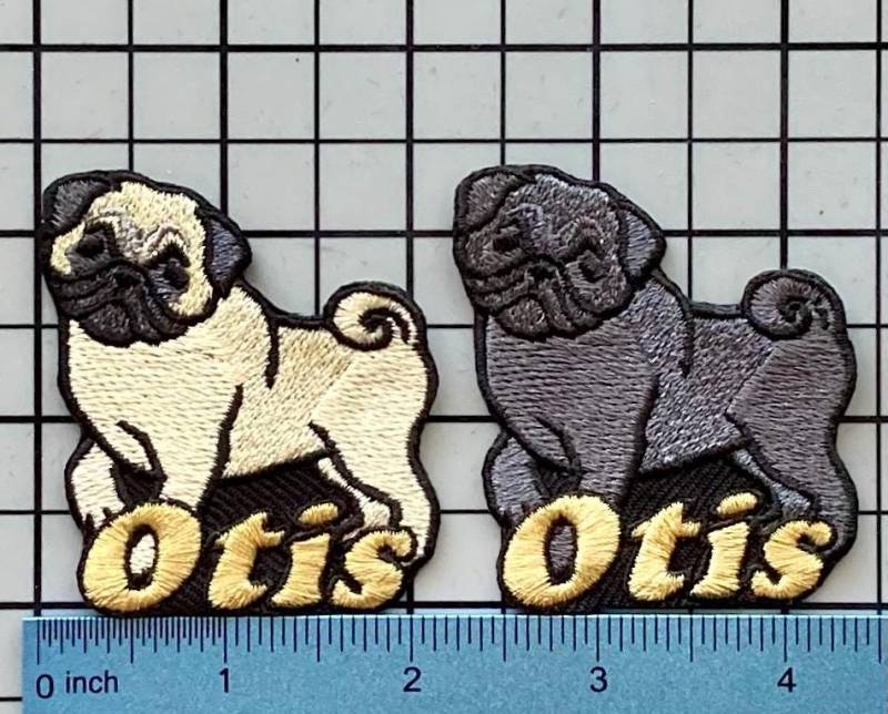 Mops Hund Aufnäher Aufbügelbare Applikation von PatchesByLauren