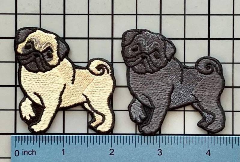 Mops Hund Patch Aufbügler No Name von PatchesByLauren