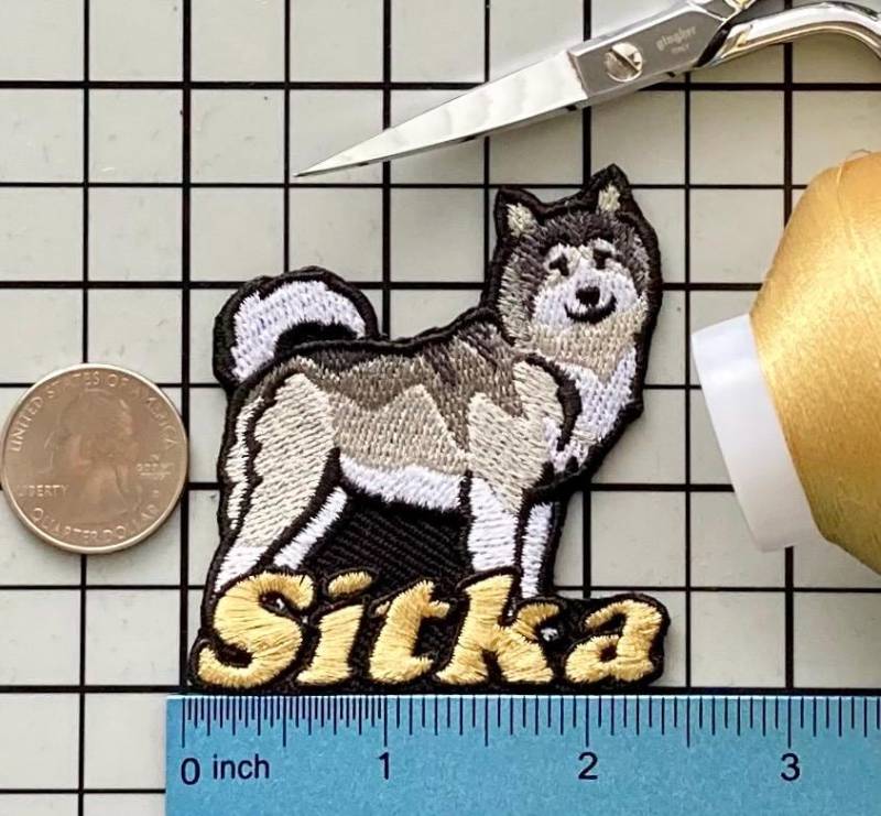 Personalisierte Alaska Malamute Patch Individuell Gestickte Applikation Zum Aufbügeln von PatchesByLauren