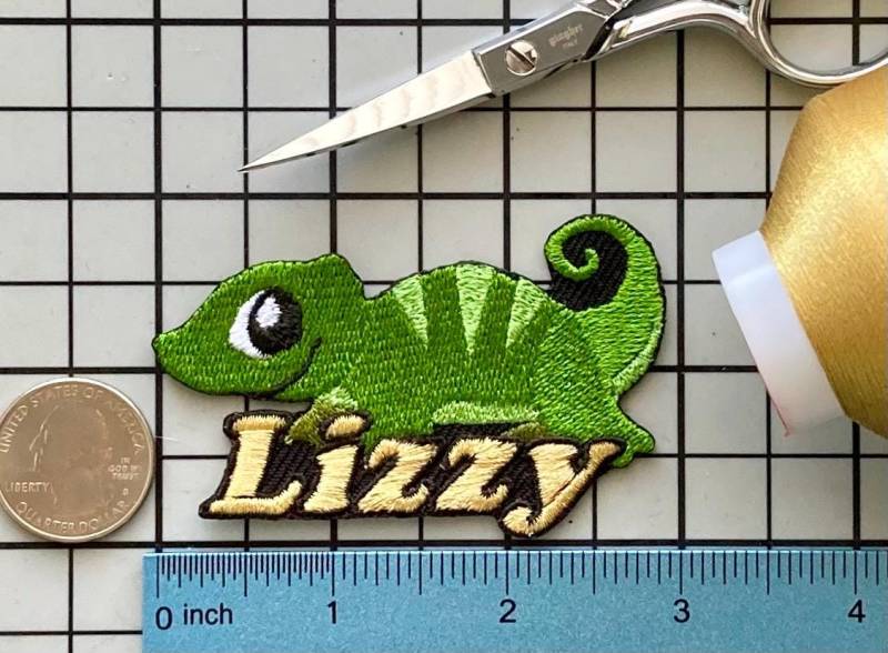 Personalisierter Eidechsen Aufnäher Individuell Gestickte Applikation Zum Aufbügeln von PatchesByLauren