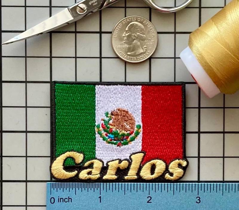 Personalisierte Mexiko Flagge Patch Individuell Gestickte Applikation Zum Aufbügeln von PatchesByLauren