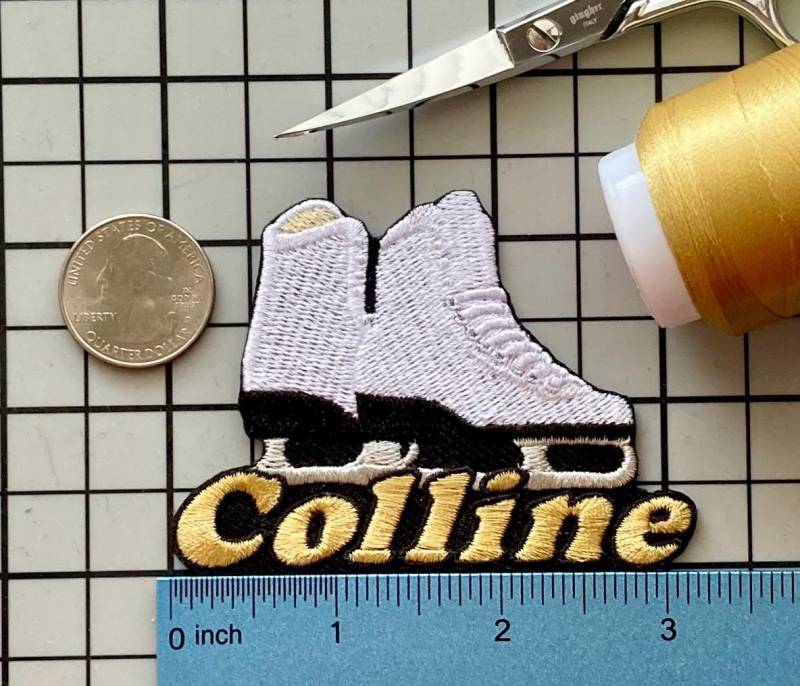 Personalisierte Schlittschuhe Gestickter Aufnäher Individuell Gestickte Applikation von PatchesByLauren