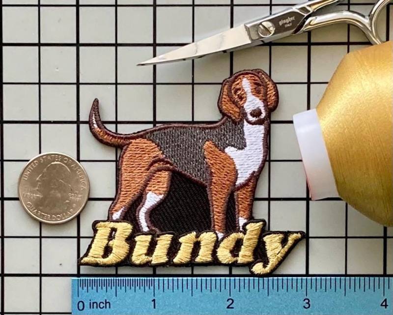 Personalisierter American Foxhound Patch Individuell Gestickte Aufbügler Hunderasse Applikation von PatchesByLauren