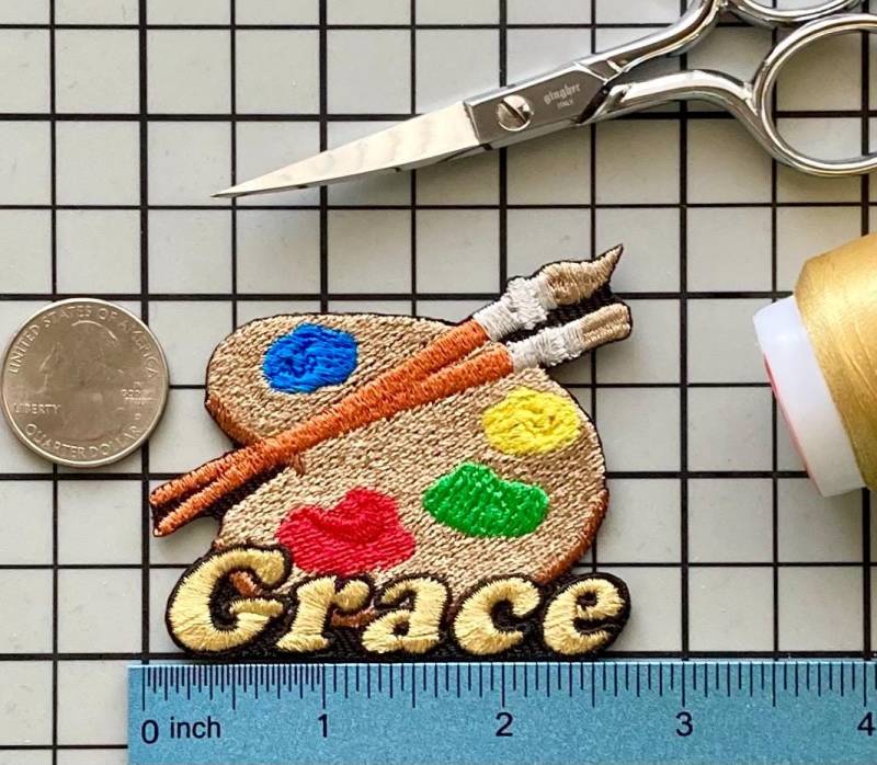 Personalisierter Painting Palette Patch Individuell Gestickte Applikation Zum Aufbügeln von PatchesByLauren