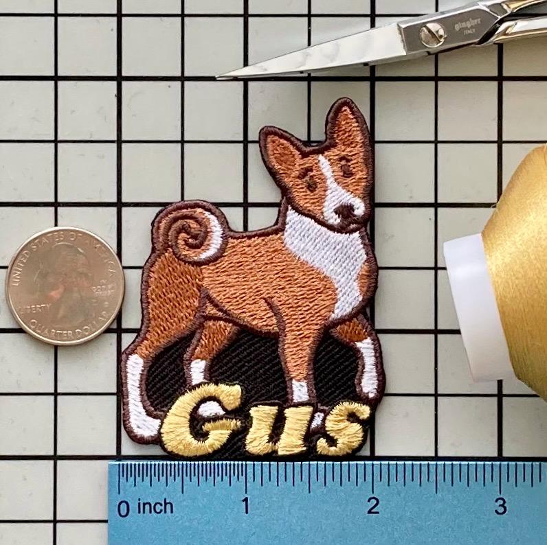 Personalisierter Basenji Hund Patch Individuell Gestickte Applikation Zum Aufbügeln von PatchesByLauren