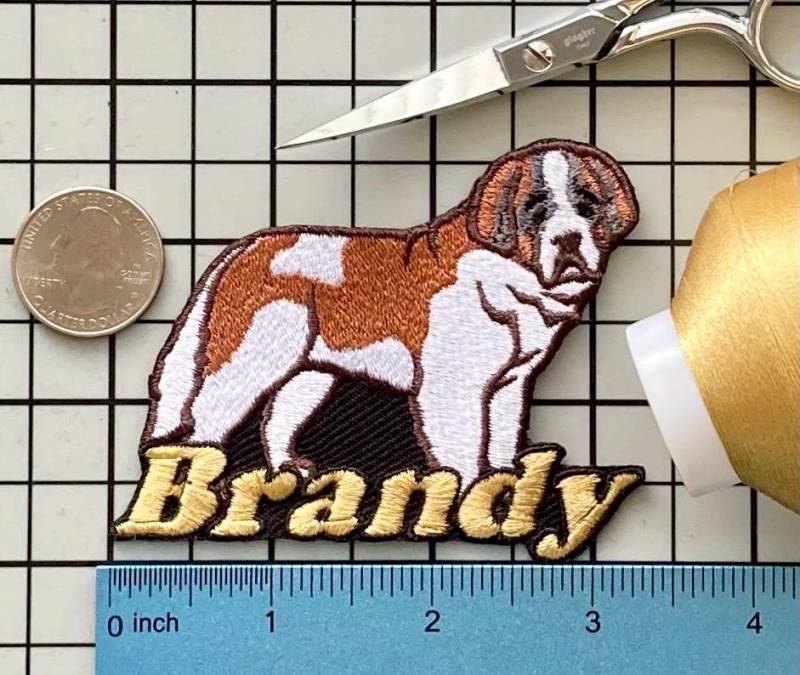 Personalisierter Bernhardiner Patch Individuell Gestickte Applikation Zum Aufbügeln von PatchesByLauren