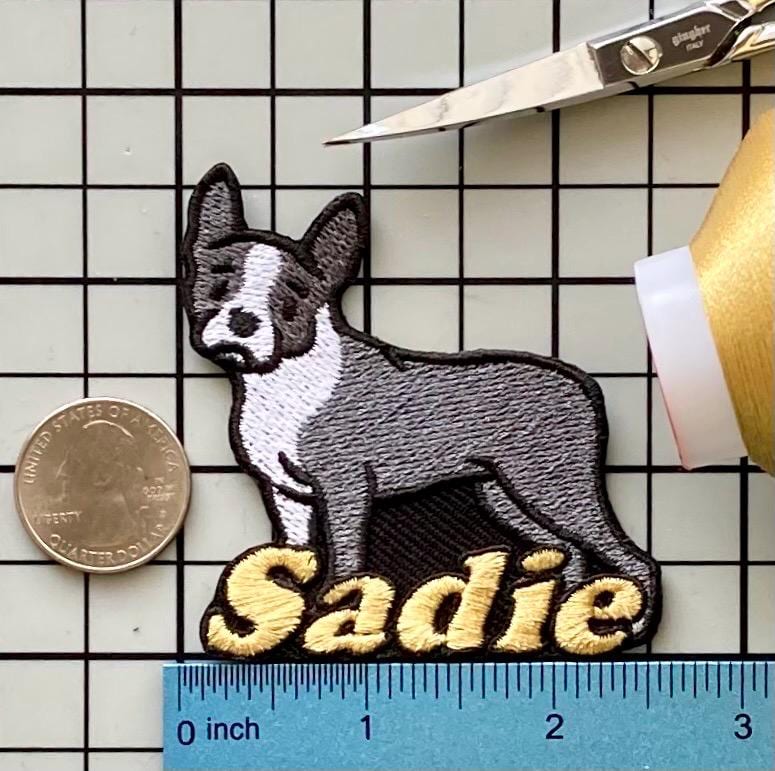 Personalisierter Boston Terrier Aufnäher Individuell Gestickte Applikation Zum Aufbügeln von PatchesByLauren
