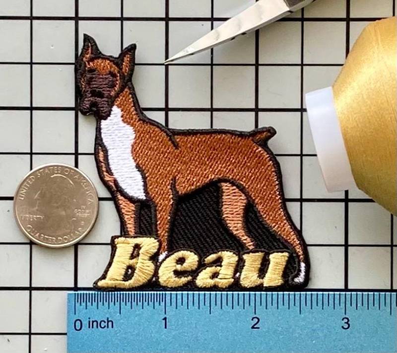 Personalisierter Boxer Hund Patch Individuell Gestickte Applikation Zum Aufbügeln von PatchesByLauren
