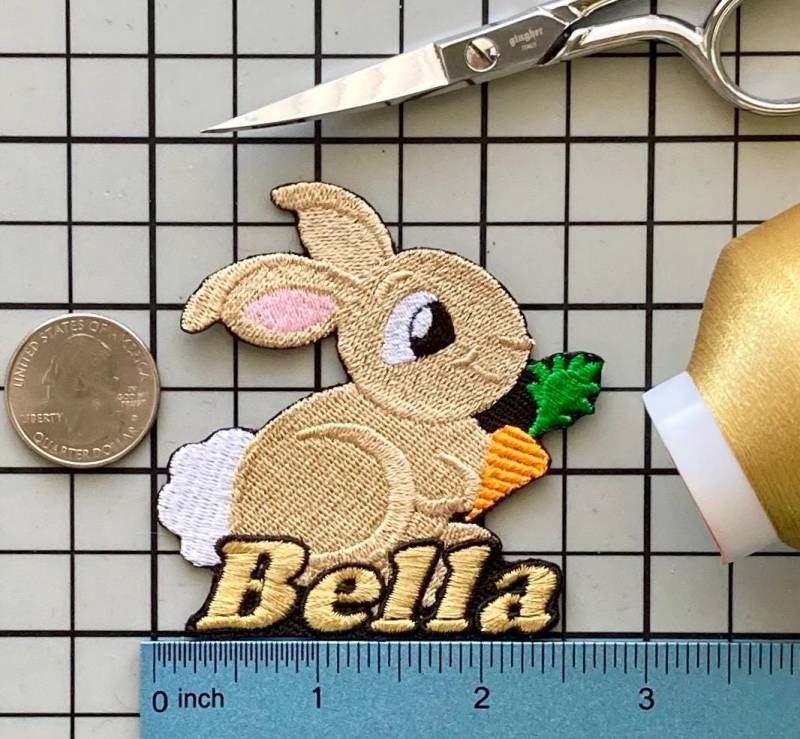 Personalisierter Bunny Rabbit Gestickter Aufnäher Zum Aufbügeln von PatchesByLauren